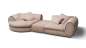 Preview: yoko-home Sofa COCOON - Rundelement links, Hocker und Eckelement mit 4 Kissen