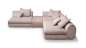 Preview: yoko-home Sofa COCOON - 2 Elemente,1 Eckelement und Hocker mit 6 Kissen