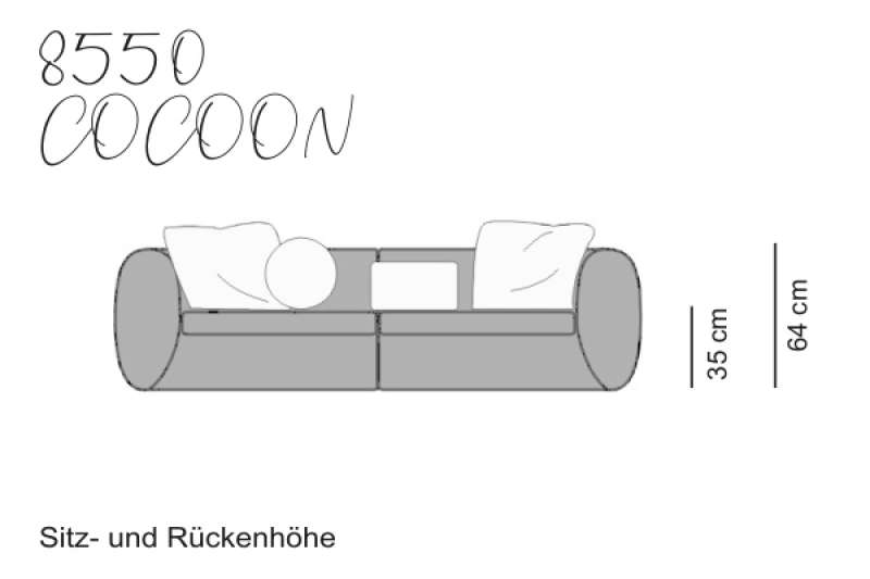 yoko-home Sofa COCOON - 2 Eckelemente mit 4 Kissen