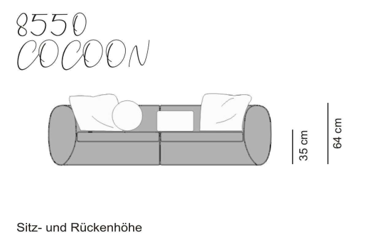 yoko-home Sofa COCOON - 2 Eckelemente mit 4 Kissen